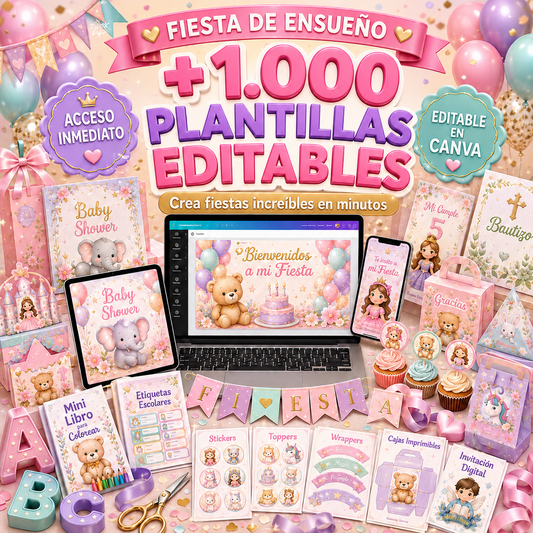 Mega Kit de Imprimibles Editables para Fiestas Infantiles
